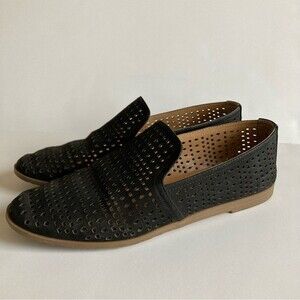 Franco Sarto Faryn Black Suede Perforated Loafer 6.5